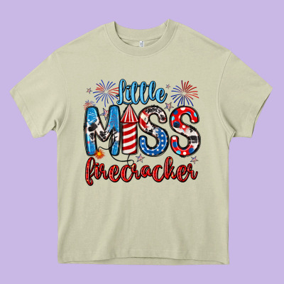 Little Miss Firecracker 4th Of July Heavy Core Tee Designed By Artiststas