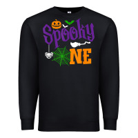 Black spooky one boy halloween 1st birthday matching family t shirt Premium Sweatshirt - trangStudio