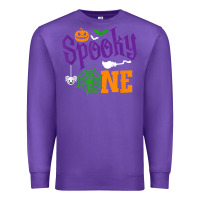 Purple spooky one boy halloween 1st birthday matching family t shirt Premium Sweatshirt - trangStudio