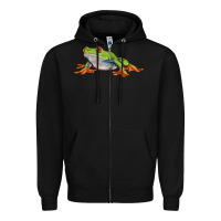 Black red eyed tree frog Zipper Hoodie - LillyAllenDesigns