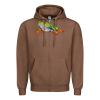 Chestnut red eyed tree frog Zipper Hoodie - LillyAllenDesigns