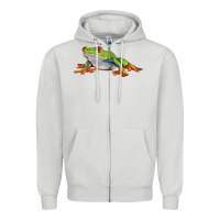 Dove Grey red eyed tree frog Zipper Hoodie - LillyAllenDesigns