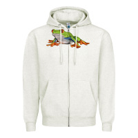 Oatmeal Heather red eyed tree frog Zipper Hoodie - LillyAllenDesigns