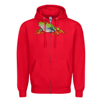 Red red eyed tree frog Zipper Hoodie - LillyAllenDesigns