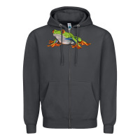 Smoke red eyed tree frog Zipper Hoodie - LillyAllenDesigns