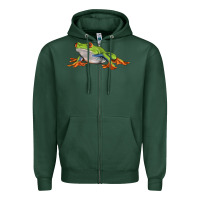 Sports Green red eyed tree frog Zipper Hoodie - LillyAllenDesigns