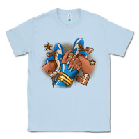 Dusty Blue Football afro girl sneakers Classic Tee - RanaPortraitStore