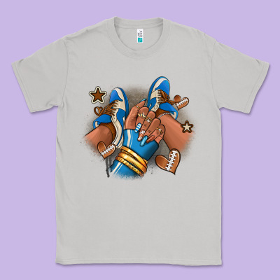 Football Afro Girl Sneakers Classic Tee Designed By Ranaportraitstore