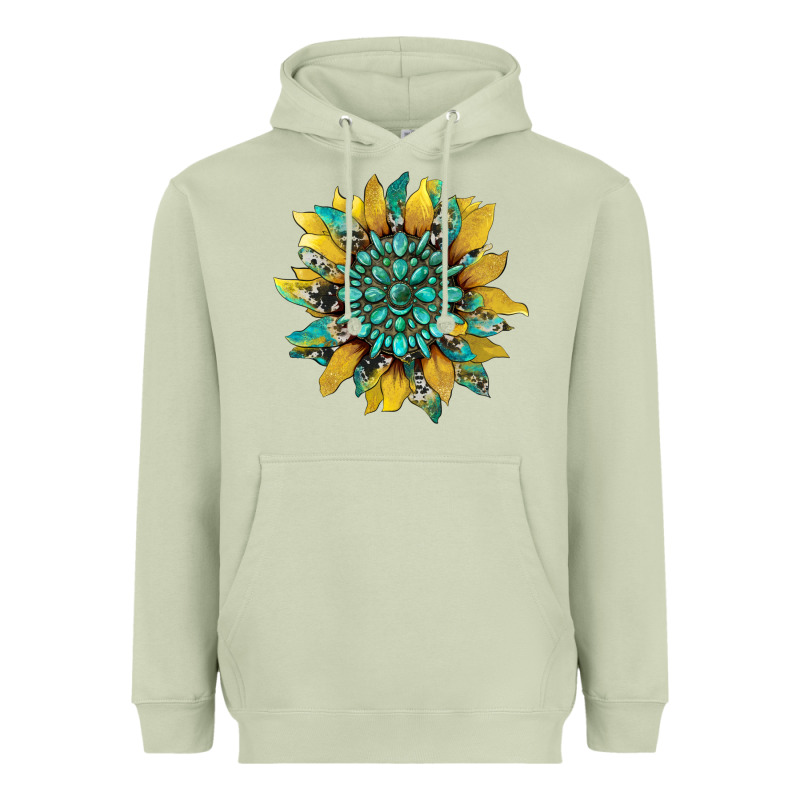 Sunflower With Gemstone And Cowhide Heavyweight Hoodie by Artiststas | Teevron