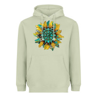 Matcha sunflower with gemstone and cowhide Heavyweight Hoodie - Artiststas
