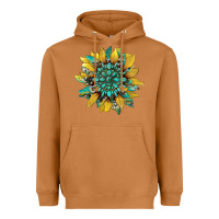 Meerkat sunflower with gemstone and cowhide Heavyweight Hoodie - Artiststas