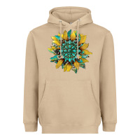 Mushroom sunflower with gemstone and cowhide Heavyweight Hoodie - Artiststas