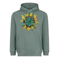 Sage sunflower with gemstone and cowhide Heavyweight Hoodie - Artiststas