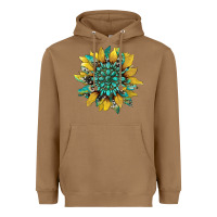 Toasted Coconut sunflower with gemstone and cowhide Heavyweight Hoodie - Artiststas
