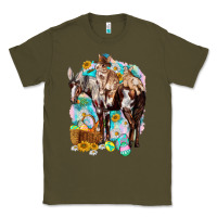 Army Green Happy Easter Day Rodeo Classic Tee - NancyCooperArtShop