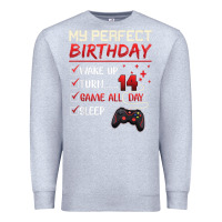 Heather Grey 14 Year Old Gamer Gift Boy Teen 14th Perfect Birthday Gaming Premium Sweatshirt - trangStudio