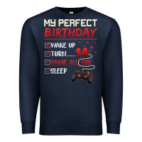 Navy 14 Year Old Gamer Gift Boy Teen 14th Perfect Birthday Gaming Premium Sweatshirt - trangStudio