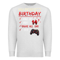Oatmeal Heather 14 Year Old Gamer Gift Boy Teen 14th Perfect Birthday Gaming Premium Sweatshirt - trangStudio
