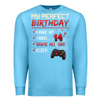 Ocean Blue 14 Year Old Gamer Gift Boy Teen 14th Perfect Birthday Gaming Premium Sweatshirt - trangStudio