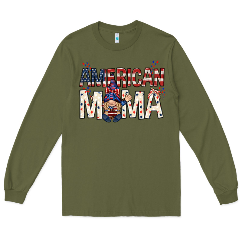 American Mama With Gnome Mothers Day Long Sleeve Tee by HowdyJamesFarm | Teevron