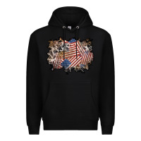 Black 4th of july background Premium Hoodie - BundleAndBundleShop