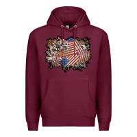 Burgundy 4th of july background Premium Hoodie - BundleAndBundleShop