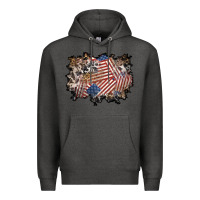 Charcoal Heather 4th of july background Premium Hoodie - BundleAndBundleShop