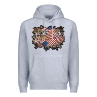 Heather Grey 4th of july background Premium Hoodie - BundleAndBundleShop
