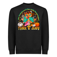 Black The Turkey Ain’t The Only Thing Lookin Thick & J Heavyweight Sweatshirt - CowhideDigitalArt