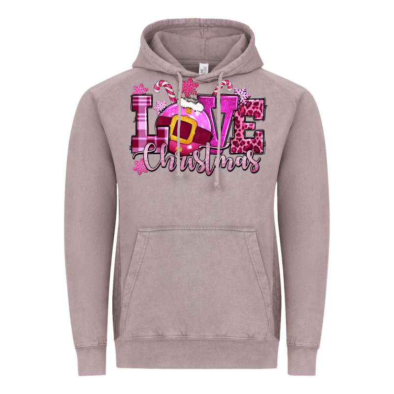 Love Christmas Pink Vintage Hoodie by CowGirlArtShop | Teevron