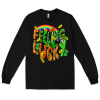 Black St. Patrick's Day Feeling lucky Long Sleeve Tee - CowGirlArtShop