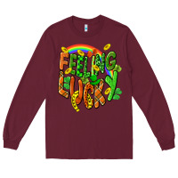 Burgundy St. Patrick's Day Feeling lucky Long Sleeve Tee - CowGirlArtShop
