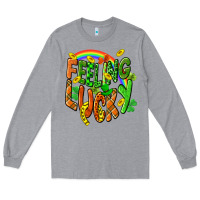 Heather Grey St. Patrick's Day Feeling lucky Long Sleeve Tee - CowGirlArtShop