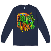 Navy St. Patrick's Day Feeling lucky Long Sleeve Tee - CowGirlArtShop