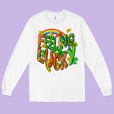 St. Patrick's Day Feeling Lucky Long Sleeve Tee Designed By Cowgirlartshop
