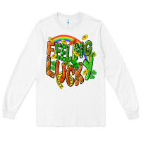 White St. Patrick's Day Feeling lucky Long Sleeve Tee - CowGirlArtShop