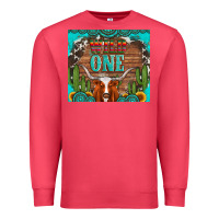 Cardinal wild one longhorn gemstones cactus and sunflowers Premium Sweatshirt - Artiststas
