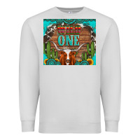 Dove Grey wild one longhorn gemstones cactus and sunflowers Premium Sweatshirt - Artiststas