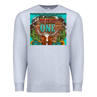Heather Grey wild one longhorn gemstones cactus and sunflowers Premium Sweatshirt - Artiststas