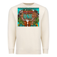 Sandshell wild one longhorn gemstones cactus and sunflowers Premium Sweatshirt - Artiststas