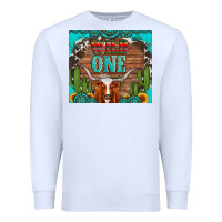 White wild one longhorn gemstones cactus and sunflowers Premium Sweatshirt - Artiststas