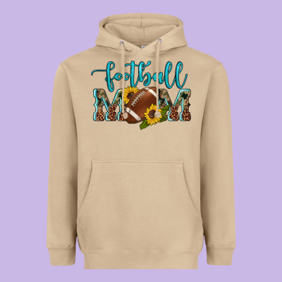 Western Leopard Camouflage Sunflowers  Glitter Mom Football Heavyweight Hoodie Designed By Artiststas