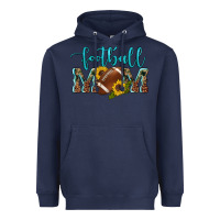 Navy western leopard camouflage sunflowers  glitter mom football Heavyweight Hoodie - Artiststas