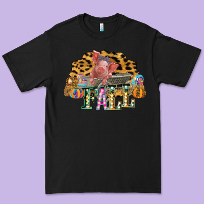Fall Scene Pumpkin Watercolor Pig Wagon Serape Cheetah Premium Tee Designed By Bettercallsaul