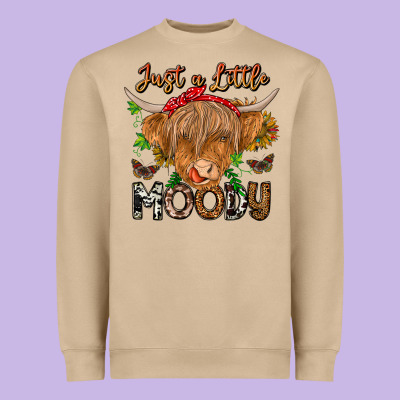 Just A Little Moody Heavyweight Sweatshirt Designed By Cowhidedigitalart
