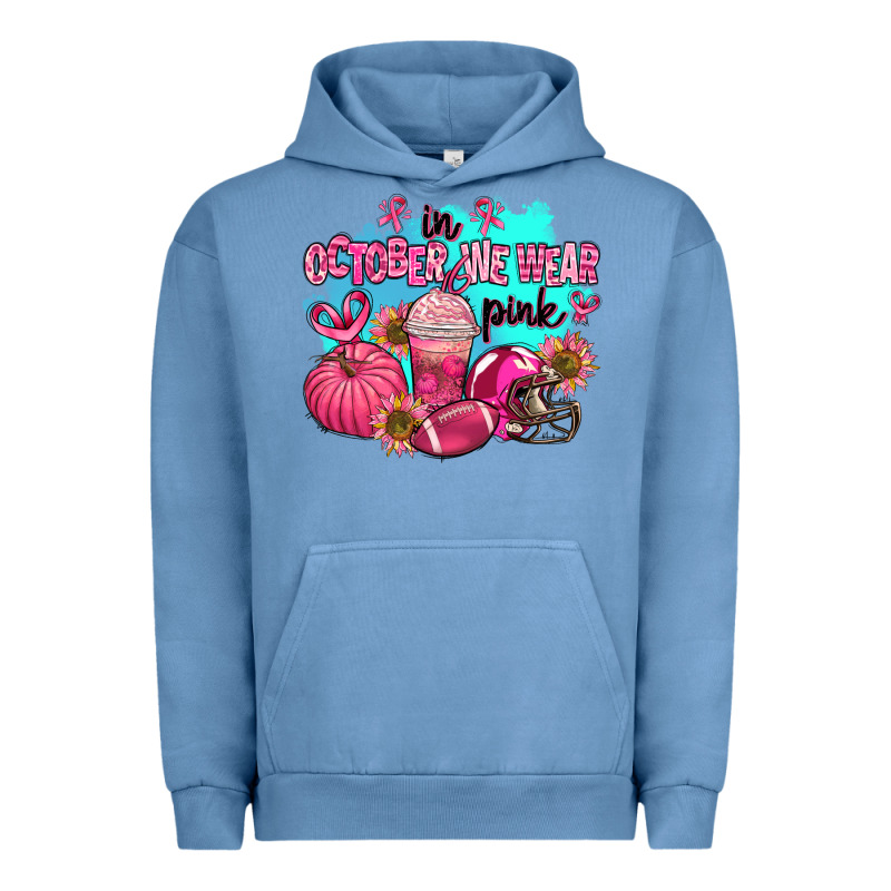 In October We Wear Pink American Football Urban Hoodie by AdoDesignShop | Teevron
