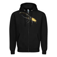 Black Hercules Beetle Side Zipper Hoodie - LillyAllenDesigns