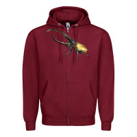 Burgundy Hercules Beetle Side Zipper Hoodie - LillyAllenDesigns