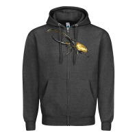 Charcoal Heather Hercules Beetle Side Zipper Hoodie - LillyAllenDesigns