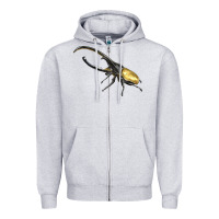 Heather Grey Hercules Beetle Side Zipper Hoodie - LillyAllenDesigns